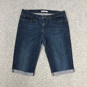 Levis 715 Shorts Womens 31 Blue Bermuda Dark Wash Denim Jorts Casual Everyday